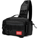 HAKAWAFLYフィッシングバッグ5WAYロッドベルト2点とカラビナ5点付き釣りバッグ防水タックルバッグ多機能大容量ランガンバッグ(ブラック)