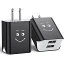 USB充電器【2個セットPSE認証済】usbコンセント2USBポート2.4A超軽量iPhoneSamsungGalaxyXperiaなと対応(ブラック)