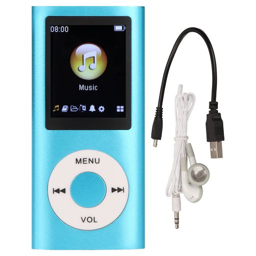 MP3プレーヤーミニ音楽プレーヤーロスレス音質ポータブルプレーヤー長いバッテリー寿命64GB対応青
