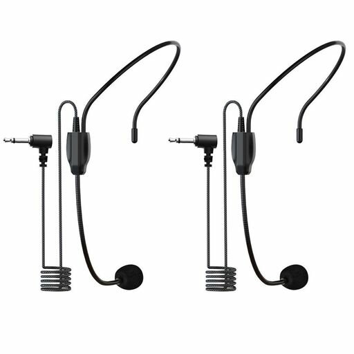 Vitaluxヘッドセットマイク2個セット有線タイプ3.5mm接続クリップ式指向性コンデンサーマイク講義説明会ライブ屋外イベント用拡声器対応会議教育プロモーション用ウェアラブルマイク