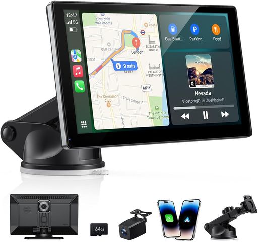 BY-J 10.26in 4 kダッシュカムと車のためのワイヤレスcarplay画面& 1080 pのバック...