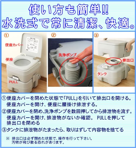 仮設トイレ水洗トイレ 20L 簡易 設置型 工事不要 軽量 小型 オストメイト キャンピングカー イベント フェス ポータブルトイレ 介護用品 非常用トイレ 災害用トイレ 20リットル 防災用品 省スペース 据え置き 据置 防臭 備蓄防災 TOILET通販格安セール情報 楽天 通販