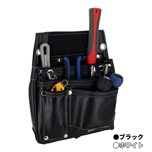 Rakuten - DBLTACT 上級モデル 卓越 本革 釘袋 2段 (ブラック ホワイト) DTL-07-BK DTL-07-WH