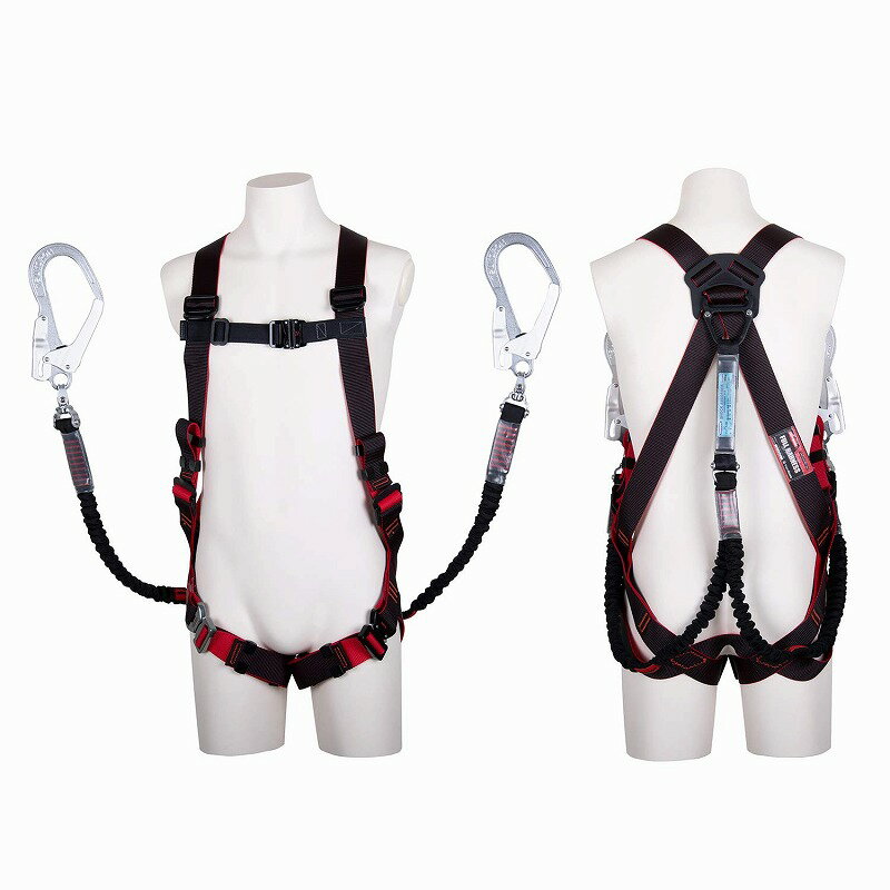 藤井電工 新規格 フルハーネス レヴォハーネス 〔2股ノビロンランヤード1本付〕 M Lサイズ TH-508-2NV93SV-OT-BKR-M-2R23 TH-508-2NV93SV-OT-BKR-L-2R23 ツヨロン 墜落制止用器具 安全帯