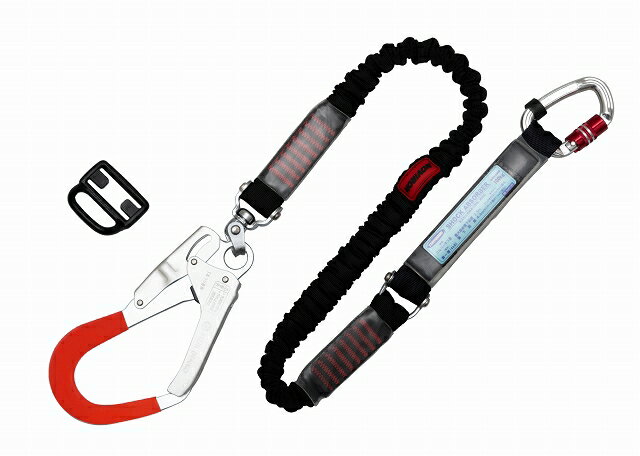 藤井電工 新規格 ディッピング加工付き フルハーネス用 ランヤード 〔ノビロンランヤード〕 黒 THL-NV93SV-21KS-BK-R23SC ツヨロン 墜落制止用器具