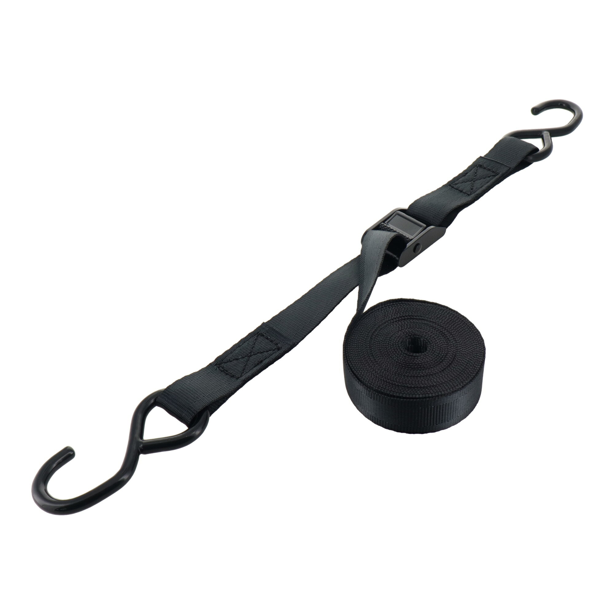 乐天商城 - trad Sフック付荷締ベルト　2m×25mm TNB-2S-BK／4m×25mm TNB-4S-BK