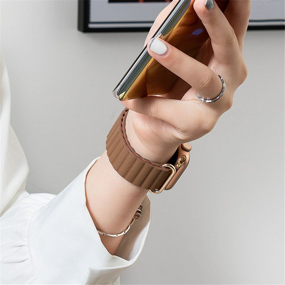 ＼先着100名様！半額クーポンで1000円！／アップルウォッチバンド おしゃれ レディース 本革 革 マグネット レザー アップルウォッチ バンド ベルト 人気 女性 かわいい 38mm 40mm 41mm 42mm 44mm 45mm 46mm 上品 くすみカラー 上品