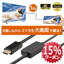 【7/26 1:59迄P2倍 最大15%OFF】USB Type-C to HDMI 変換ケーブル 1m PD対応 RS-UCHD4K60-1MA スマホ テレビ に 映す スマホテレビケーブル アンドロイド iPhone16 テレビに映すケーブル スマホ テレビ 接続 ケーブル Android テレビ 変換 HDMI 変換 USB-C PD 3.0 100W