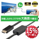 【7/19 20時~ P2倍 最大15%OFF】USB Type-C to HDMI 変換ケーブル 3m PD対応 RS-UCHD4K60-3MA スマホ テレビ に 映す スマホテレビケーブル アンドロイド iPhone16 テレビに映すケーブル スマホ テレビ 接続 ケーブル Android テレビ 変換 HDMI 変換 USB-C PD 3.0 100W