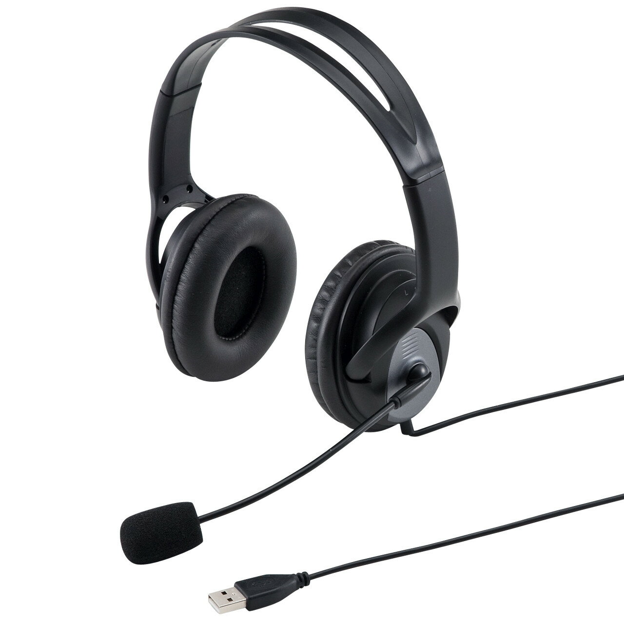【9/19 20時〜 P2倍 最大2千円OFF】サンワサプライ MM-HSUSB17BK USBヘッドセット(ブラック)