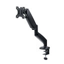 【8/17 23:59迄 P2倍 最大300円OFF】サンワサプライ CR-LAC1405BK モニターアーム(ガススプリング式・シングルアーム) ガスシリンダー内蔵 クランプ式 グロメット式 チルト パン ローテーション スウィング 最大32インチ 耐荷重8kg ノックダウン組立式