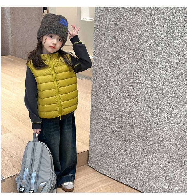 送料無料ダウンベスト キッズ 子供服 こども服 男の子 女の子 男女兼用 ダックダウ...
