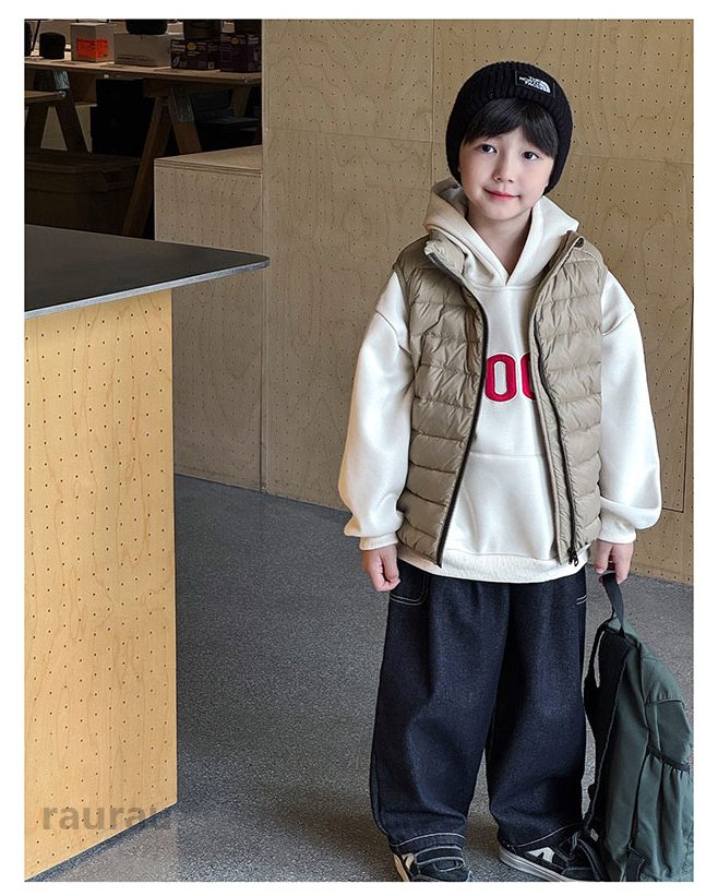 送料無料ダウンベスト キッズ 子供服 こども服 男の子 女の子 男女兼用 ダックダウ...