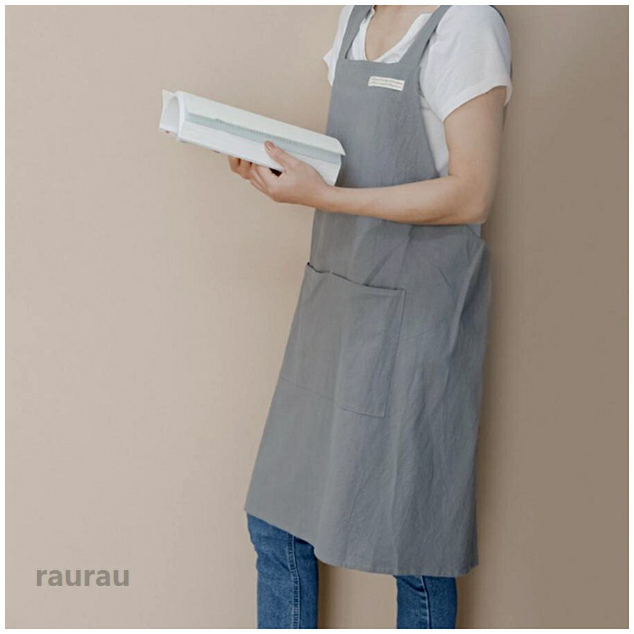 Apron - エプロン 保育士 大きいサイズ おしゃれ メンズ 割烹着 ワンピース 北欧 黒 かぶるだけ バッククロス 春 夏