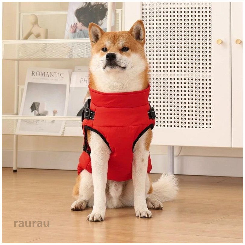 防寒 冬 秋 着脱簡単 軽量 お散歩 中型犬 小型犬 綿服コート ベスト 犬 一体型綿入れを牽引する 犬服 ダウンベスト風ジャケット