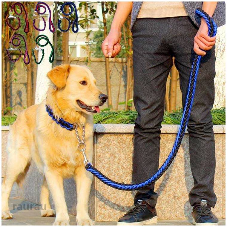 Harness Leash - 犬 中型犬 チョーカー 首輪 ペット リード ドッグ 編込み 大型犬 極太 小型犬