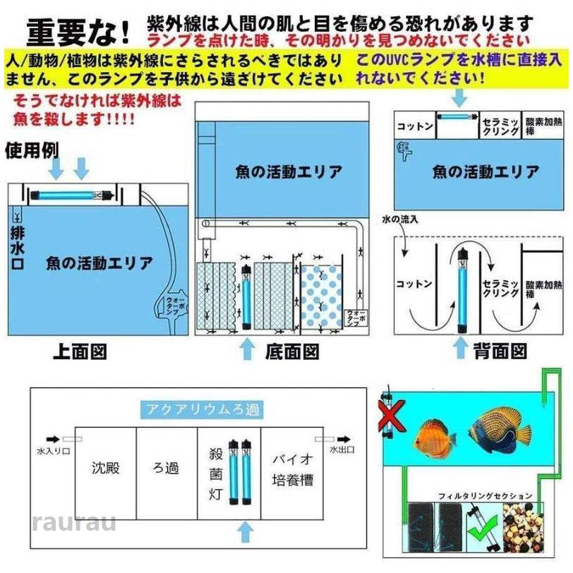 らうる 楽天市場店のハウジング付き 時間設定可能 タイマー付き 魚飼い主 水槽殺菌 水浄化 家族 二重芯 藻増殖抑制 細菌繁殖抑制 滅菌ランプ 殺菌灯｜アングル3