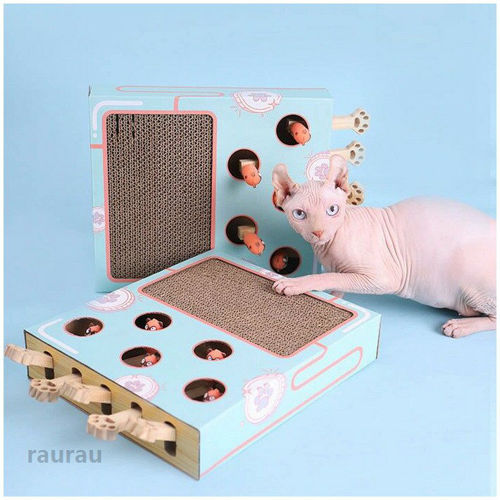 Toys - 運動不 ダンボール 木製 モグラ叩き 猫のおもちゃ 猫じゃらし ネコ 知育玩具 ネズミ 肥満が気になる猫用 爪研ぎ 猫 おもちゃ 猫