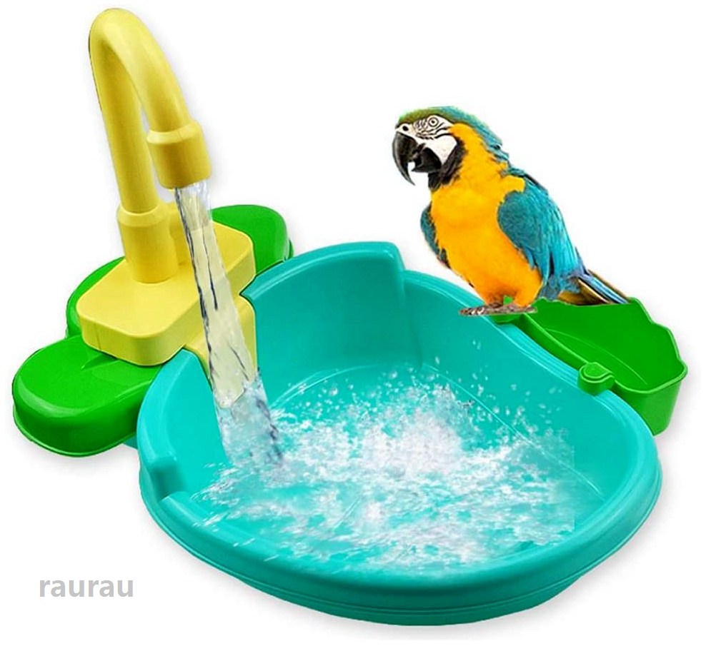 水循環利 蛇口付き 鳥の遊び場 文鳥 ウズラ 水浴び インコ 自動水浴び バードバス ...