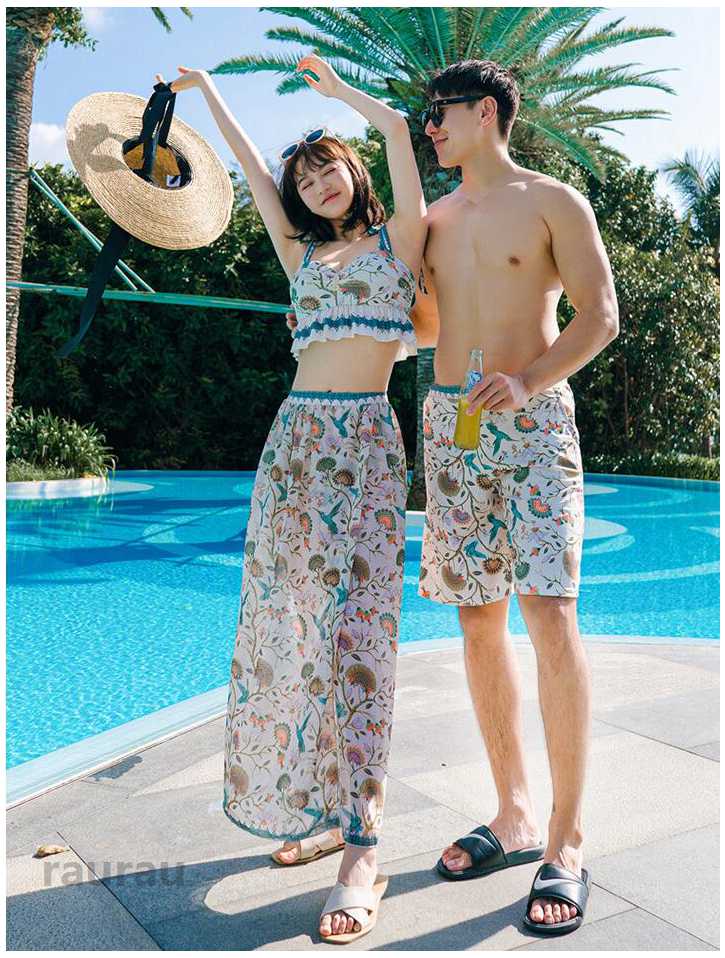 ワイヤー パッド付き 大人 みずぎ ビキニ 女性 お揃い オシャレ カップル水着 体型カバー 水着 レディース/メンズ 韓国風 ミズギ 3