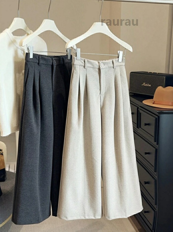 ガウチョパンツ ワイドパンツ レディース 秋冬 パンツ ボトムス ズボン 9分丈 ゆる ロング きれいめ ワイド イージーパンツ スカーチョ おしゃれ 暖か ゆったり シンプル 体型カバー ハイウエスト 楽ちん 美脚 大人 通勤 ブラック グレー ベージュ S M L XL 2
