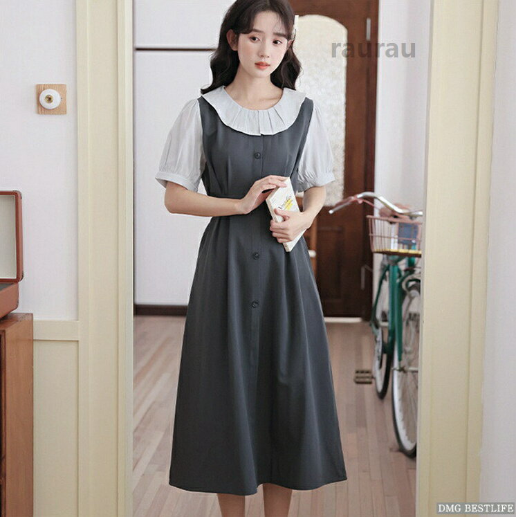 Baby Dresses - ワンピース ドレス 30代 フォーマル かわいい 袖あり 袖付き レース フェイク 膝丈 二次会 披露宴 パーティー きれいめ グレー お呼ばれ 謝恩会 発表会 食事会 女子会 卒業式 成人式 同窓会