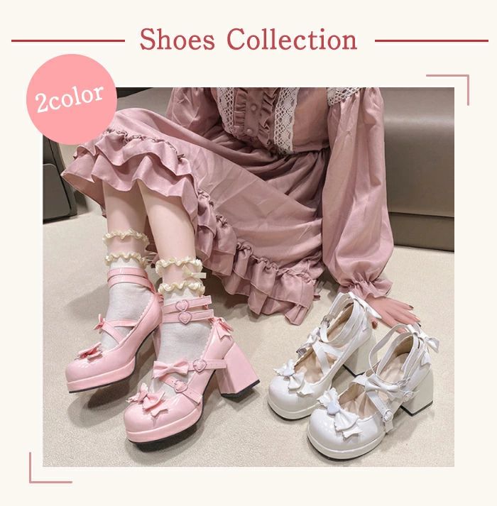 ロリータ ロリィタ 厚底パンプス クロスストラップ レディース フリル リボン 9cm...
