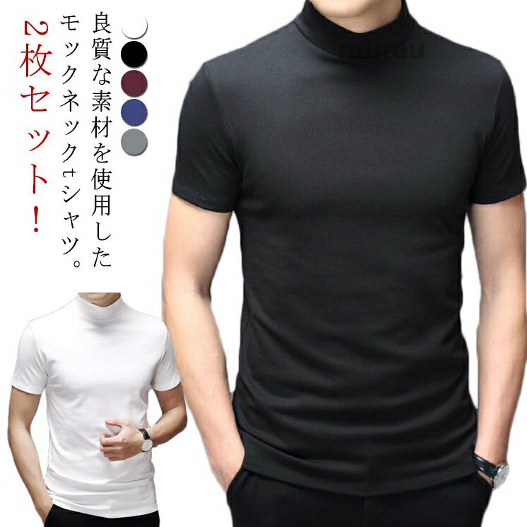 半袖 ゴルフtシャツ ハイネックtシャツ ストレッチ モックネック 半袖 ゴルフウェア 2枚セット！ゴルフウェア メンズ モックネックシャツ ゴルフ ハイネック ポロシャツ モックネックメーカー希望小売価格はメーカーカタログに基づいて掲載しています