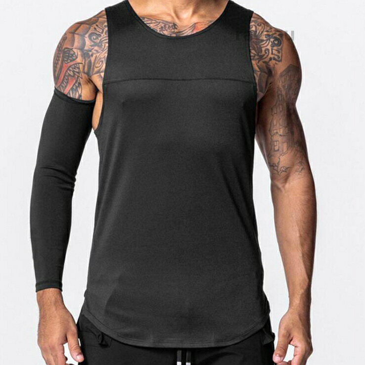 ノースリーブ タンクトップ メンズ 6色 サマーTシャツ トレーニングウェア スポーツウェア フィットネスト ランニング 2