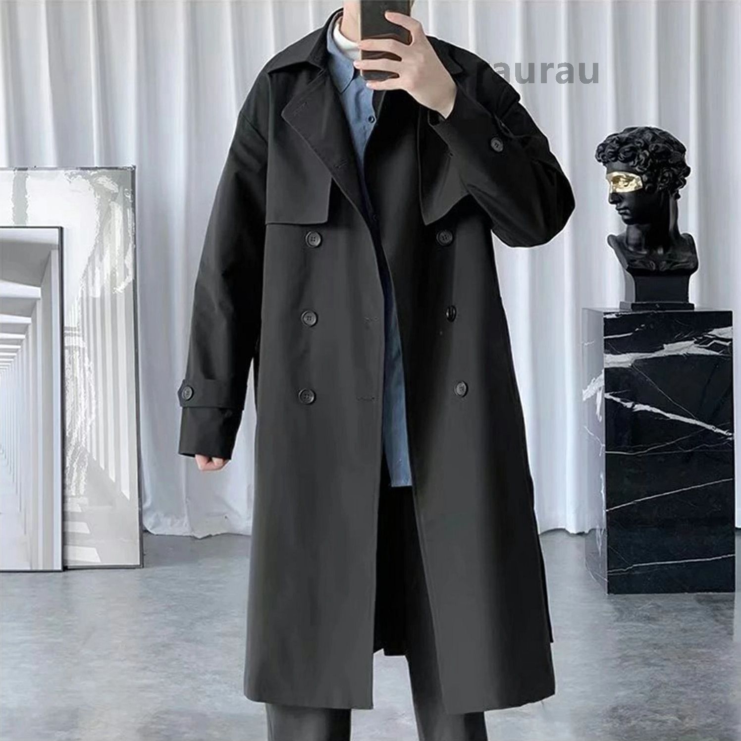 メンズ ロングコート スプリングコート ジャケット 春秋服 アウター ビジネス カジュアル 無地 大きいサイズ M~2