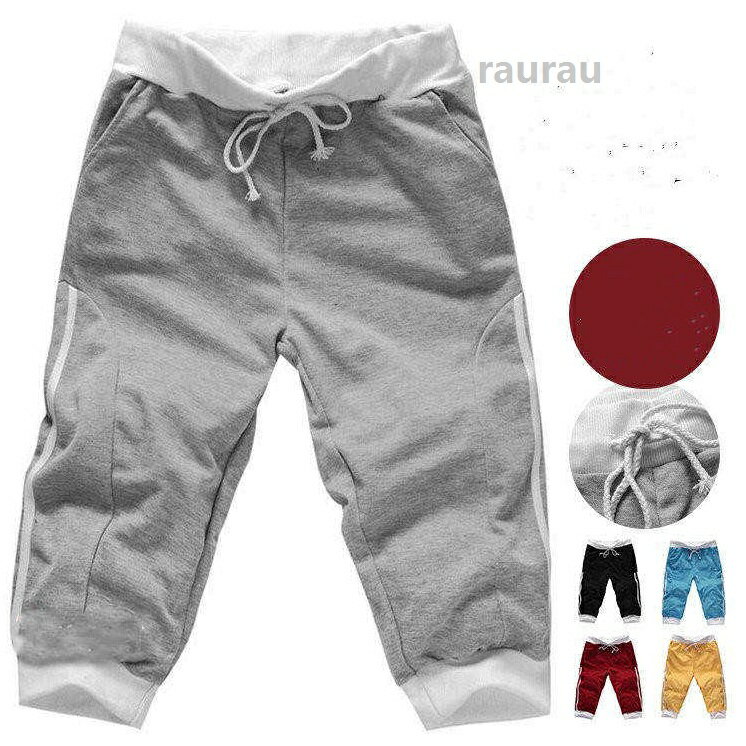 ストレッチ 膝下 7分丈 下 メンズ クロップドパンツ ジャージパンツ ハーフパンツ