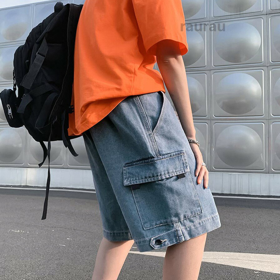ハーフパンツ デニム ワイド ポケット ワーク カジュアル 韓国 メンズ 高校生 中学生 10代 20代 ファッション 11341 数量限定!残りわずか!在庫切れの可能性あり！メーカー希望小売価格はメーカーカタログに基づいて掲載しています