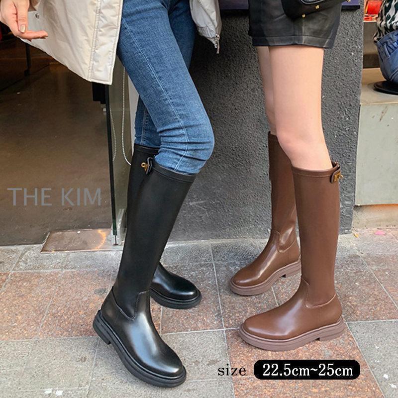 ロングブーツ レディース 美脚 ブーツ 長靴 ジョッキーブーツ ゆったり 歩きやすい 痛くない おしゃれ 疲れない 秋 ファッション 通勤 通学