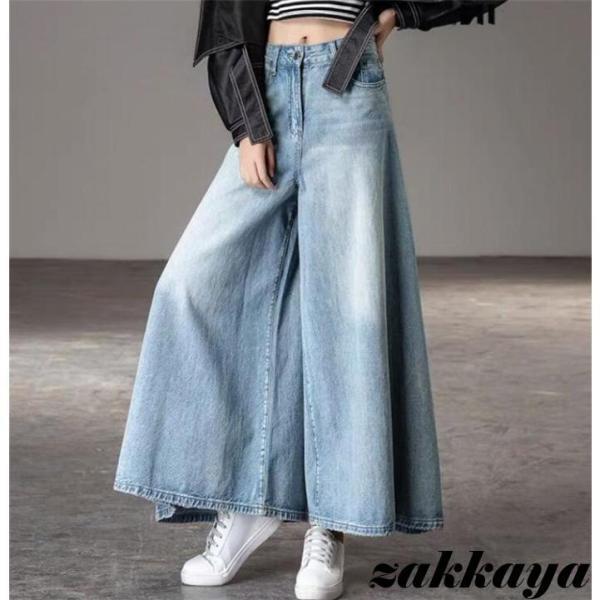 ワイドパンツ レディース デニムパンツ バギーパンツ 夏 ジーンズ ジーパン ハイウエスト 夏 ボトムス 春 快適