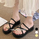 厚底 親指トングサンダル レディース美脚