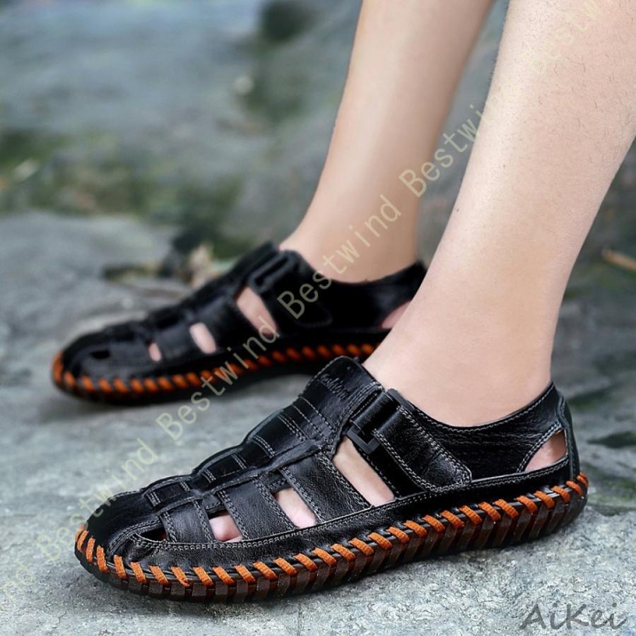 ドライビングシューズ ドライバーサンダル メンズ 大きいサイズ 紳士靴 つま先保護 職場用 コンフォー..