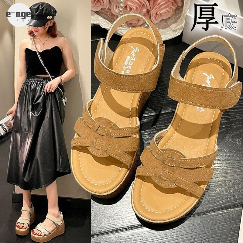 サンダル レディース おしゃれサンダル 厚底 ストラップ6cmヒール ウェッジソール サンダル バックスト..