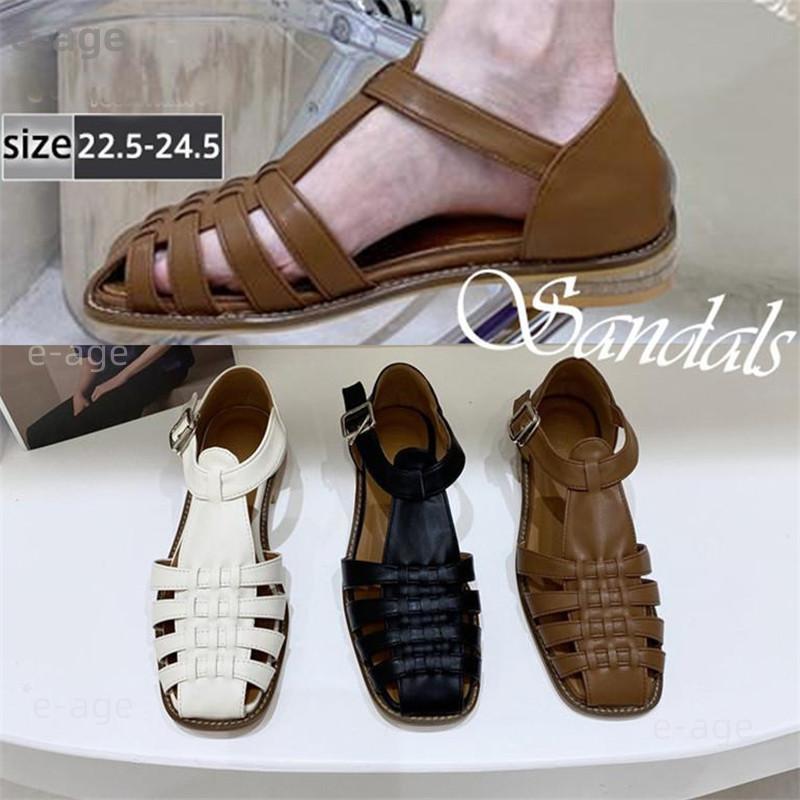 新作 サンダル レディース ストラップサンダル 編み込み ローヒール ぺたんこ アンクルストラップ レト..