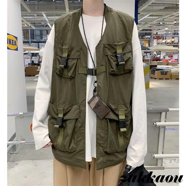 ベスト メンズ ミリタリー ワークベスト ノースリーブ 春服 ジャケット カジュアル ジレベスト 個性的