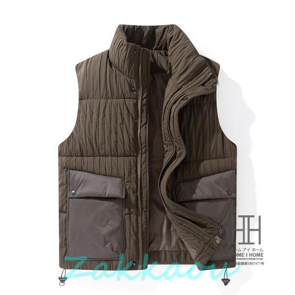 ダウンベスト メンズ 大きいサイズ おしゃれ 防寒ベスト ボリュームネック 立ち襟 防寒着 前開きベスト 暖かい ダウンジャケット ダウン ベスト レディース 秋冬