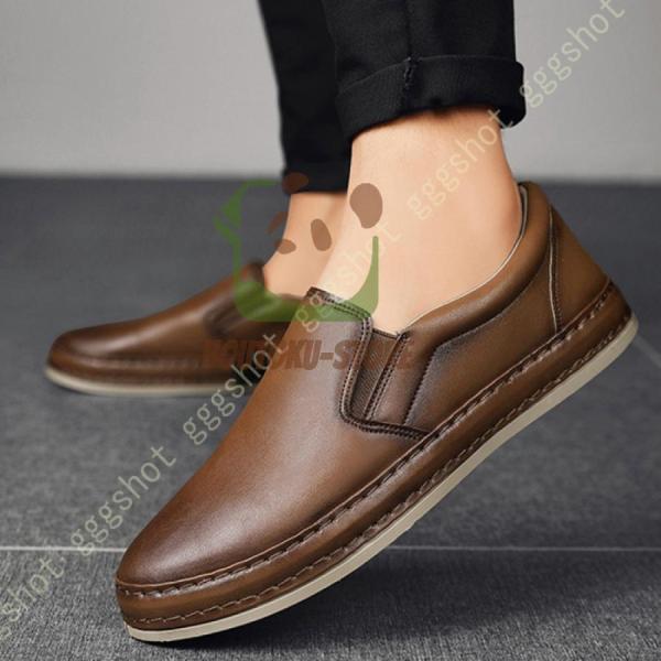 メンズドライビングシューズ スリッポン ヴィンテージ 紳士靴 革靴 くつ 茶 スリッポンタイプ モカシン メンズ ドライビングシューズ スニーカー