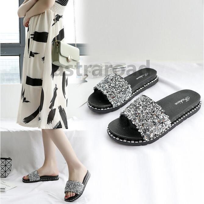 オープントゥサンダル レディース スリッパ キラキラ フラット ぺたんこ ビーチ サボサンダル オフィス 健康 ルームシューズ 普段履き 歩きやすい 美脚
