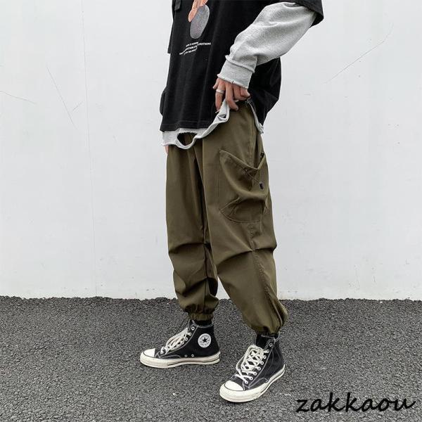 カーゴパンツ メンズ ボトムス ズボン ミリタリー ロング ゆったり 作業服 カジュアル おしゃれ ワークパンツ アウトドア ワイト