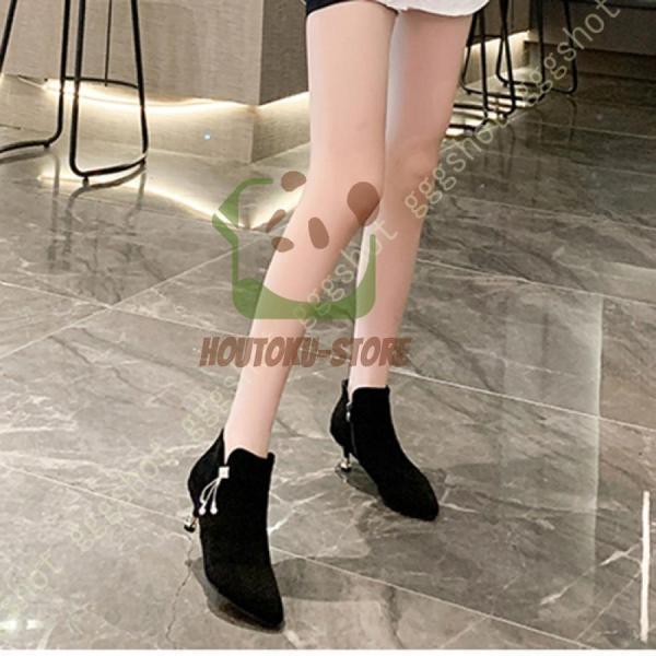 ブーツ ブーティ 歩きやすい スエード調 ブーティー 大きいサイズ ショートブーツ ポインテッドトゥ ピンヒール ローヒール 美脚ブーツ 秋冬 レディース