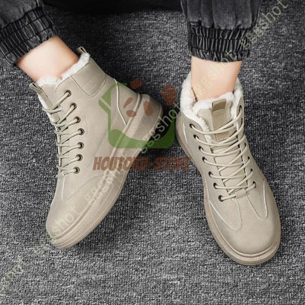 ムートンブーツ メンズ ブーツ 靴 スノーシューズ ショートブーツ レースアップ 裏ボア 裏起毛 シューズ ワークブーツ 編み上げ 秋冬 暖か 防寒 撥水 耐摩耗