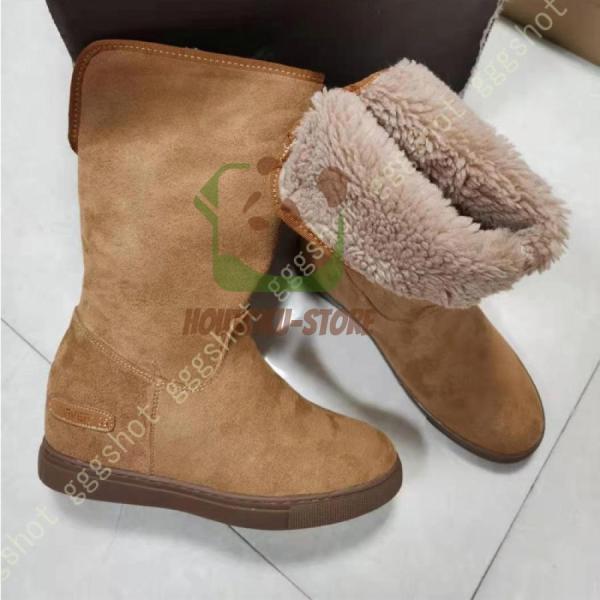 大きいサイズ 黒 厚底 ローヒール ムートンブーツ ショートブーツ レディース ぺたんこ インヒール3.5cm 歩きやすい ミドルブーツ 折りたたみ 2WAY