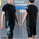 フィットネス水着 水着 メンズ ラッシュガード 上下セット 体型カバー 半袖 紫外線対策 ファション 海水浴 ダイビング トレーニング ビーチ 大人