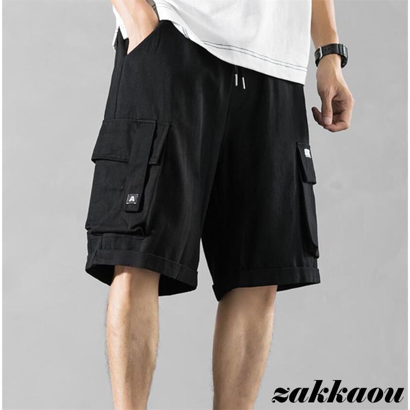Cotton Pants - カーゴパンツ ハーフパンツ メンズ ボトムス ショートパンツ 5分丈パンツ ワイドパンツ カジュアル 短パン 大きいサイズ