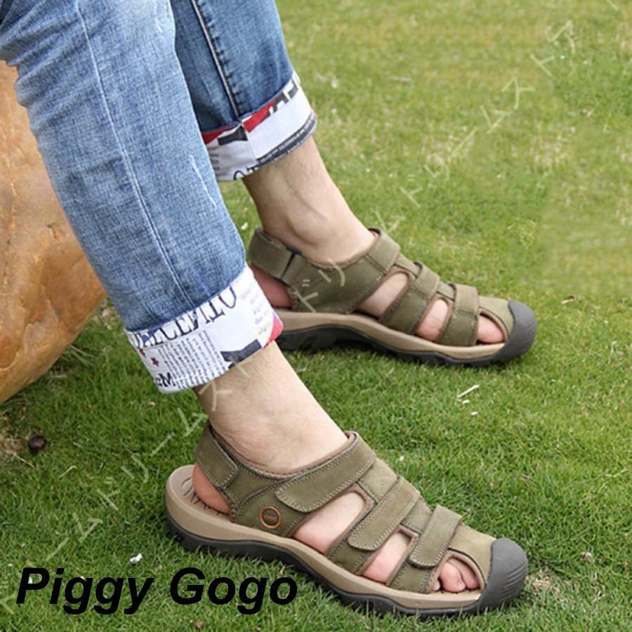 サンダル 大きいサイズ メンズ 男性 メッシュシューズ スポーツ アウトドア サンダル 軽量 通気性スポサン つま先保護 歩きやすい ベルクロ 幅広 運転靴