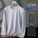 2枚セット Tシャツ メンズ 長袖 秋 春 tシャツ ロンT ロング カットソー トップス スポーツ 通学 高校生 学生 吸汗 速乾 シンプル